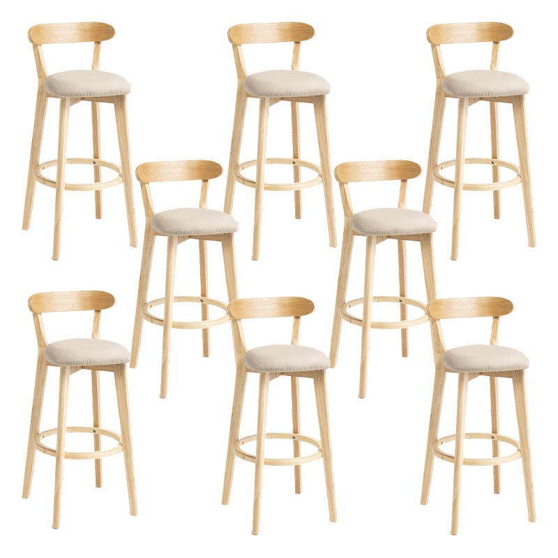 Industrial Armless Backrest Counter Stool Wood Bar Stool with Pedal for Cafe