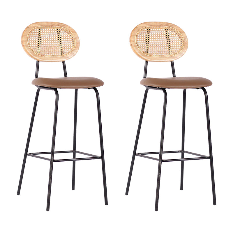 Contemporary Low Back Dining Stool Armless Bar Stools with Cushion