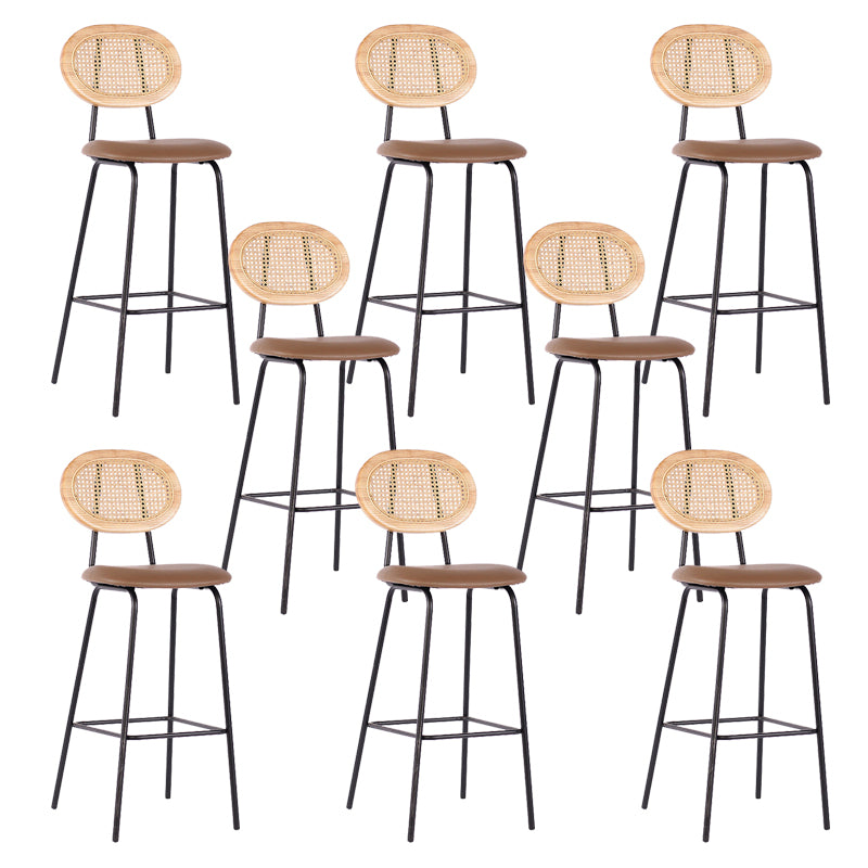 Contemporary Low Back Dining Stool Armless Bar Stools with Cushion