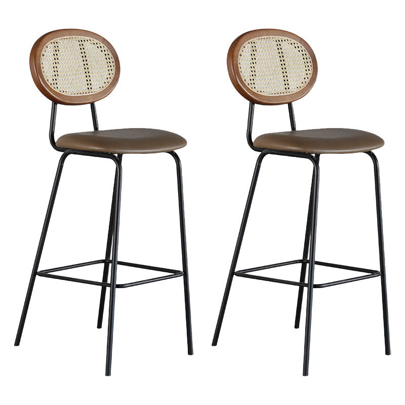 Contemporary Low Back Dining Stool Armless Bar Stools with Cushion