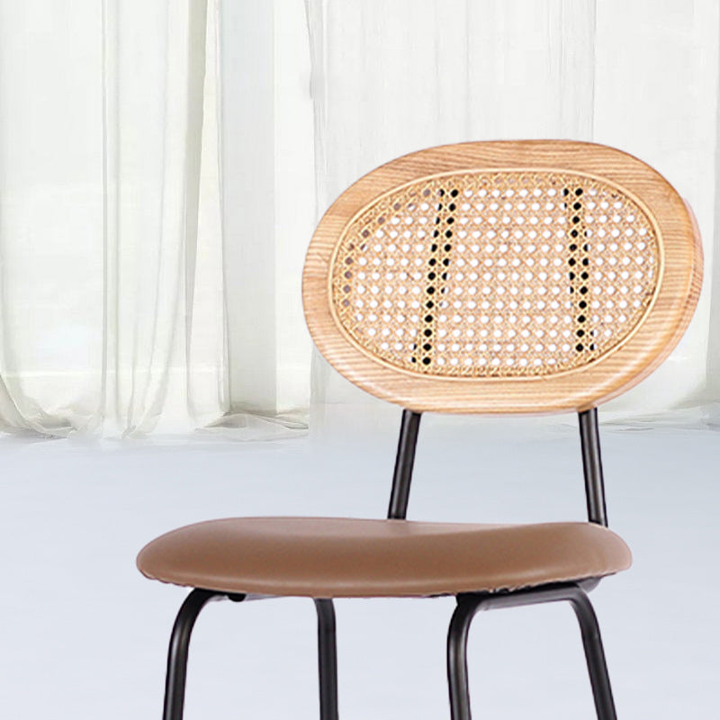 Contemporary Low Back Dining Stool Armless Bar Stools with Cushion