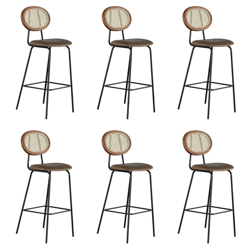 Contemporary Low Back Dining Stool Armless Bar Stools with Cushion