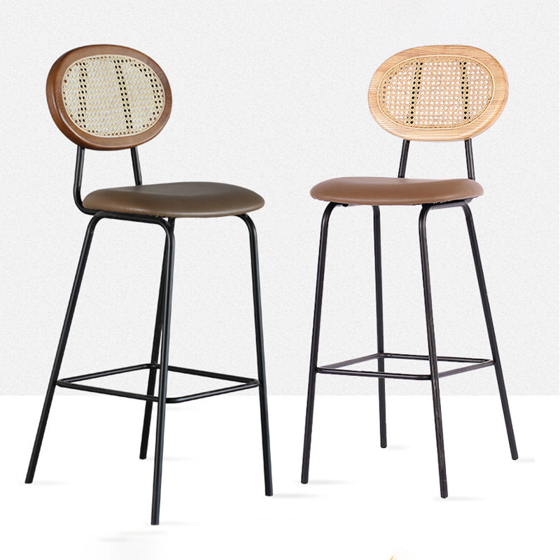Contemporary Low Back Dining Stool Armless Bar Stools with Cushion