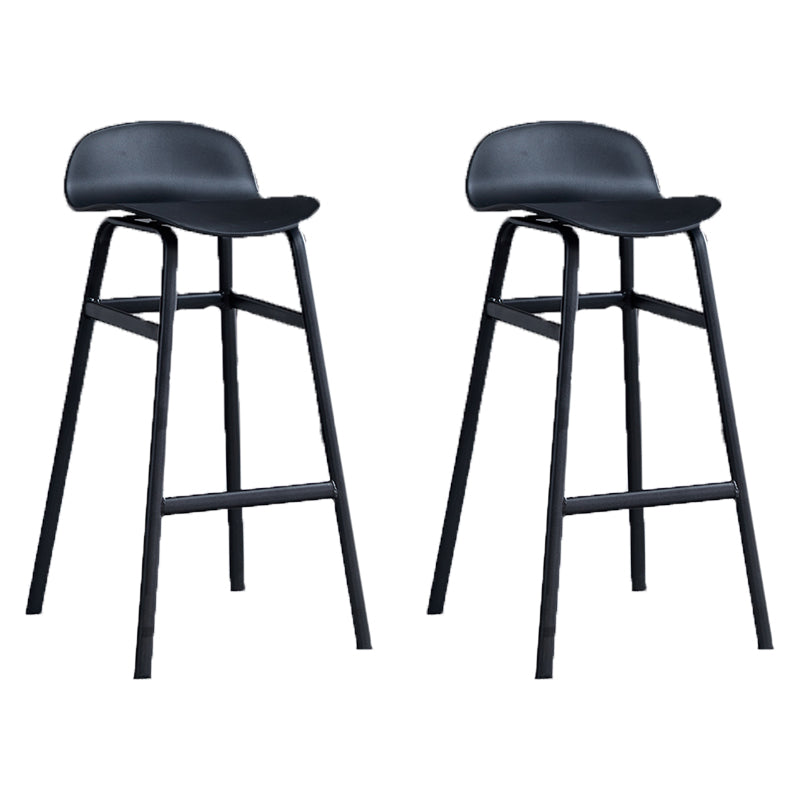 Modern Backrest Armless Counter Stool Iron Bar Stool with Seat and Pedal for Cafe