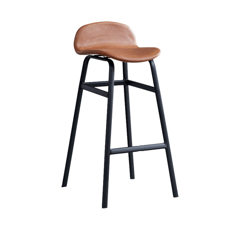Modern Backrest Armless Counter Stool Iron Bar Stool with Seat and Pedal for Cafe