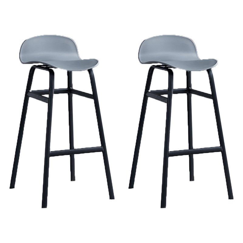 Modern Backrest Armless Counter Stool Iron Bar Stool with Seat and Pedal for Cafe