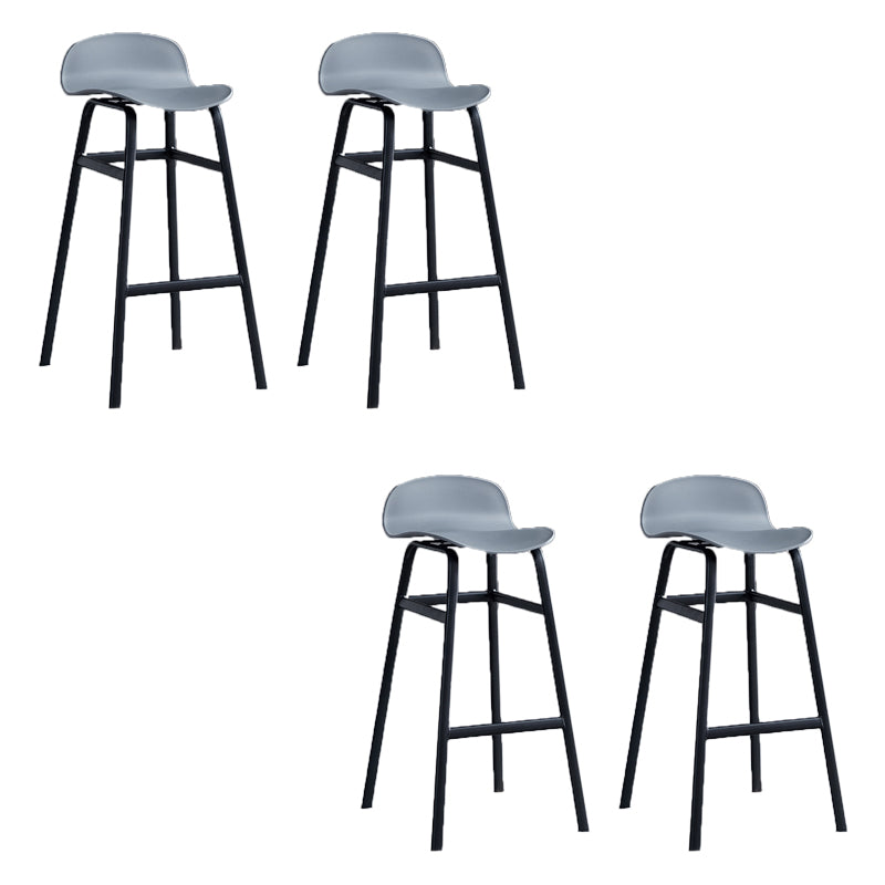 Modern Backrest Armless Counter Stool Iron Bar Stool with Seat and Pedal for Cafe