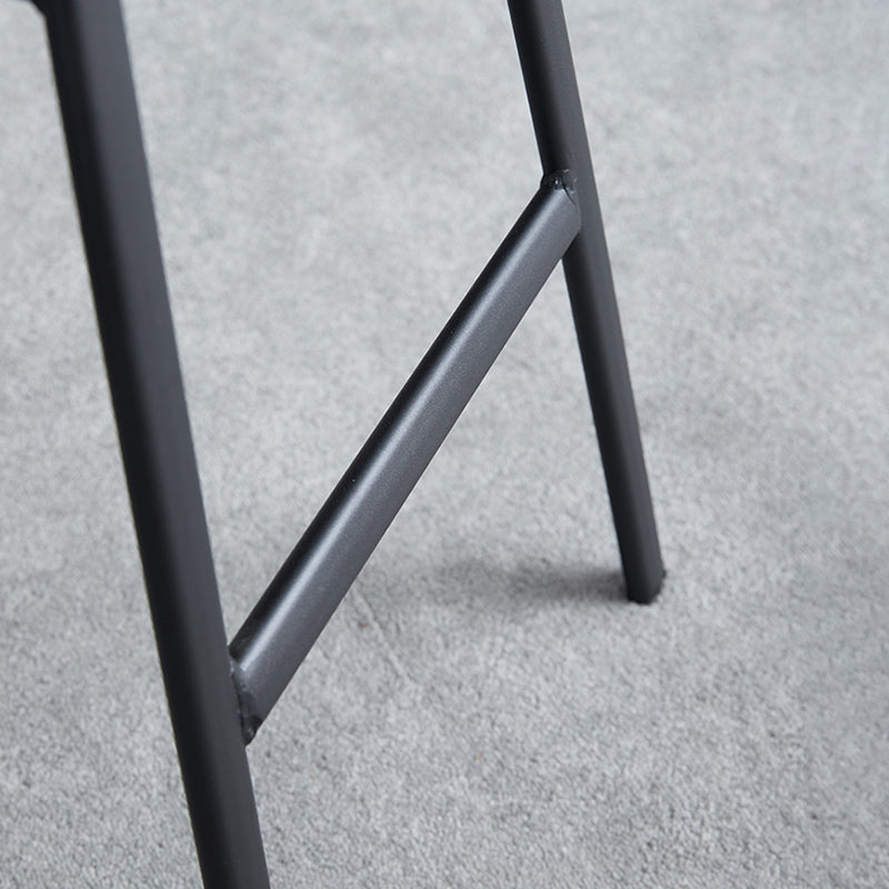 Modern Backrest Armless Counter Stool Iron Bar Stool with Seat and Pedal for Cafe