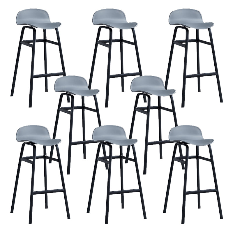 Modern Backrest Armless Counter Stool Iron Bar Stool with Seat and Pedal for Cafe