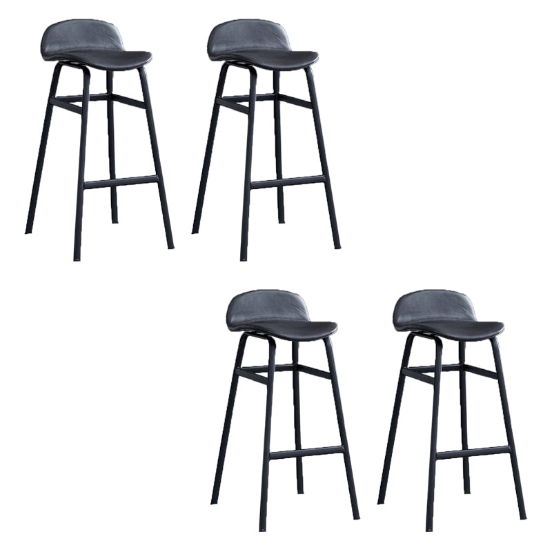 Modern Backrest Armless Counter Stool Iron Bar Stool with Seat and Pedal for Cafe