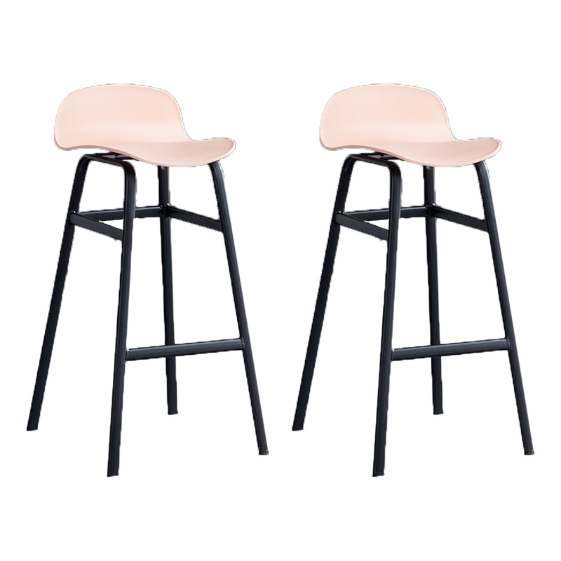 Modern Backrest Armless Counter Stool Iron Bar Stool with Seat and Pedal for Cafe