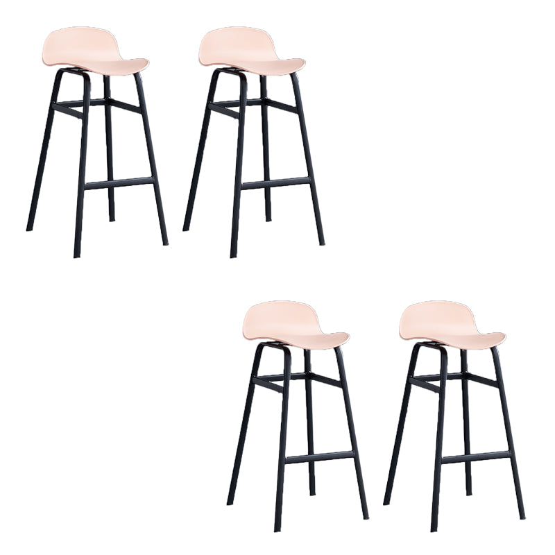 Modern Backrest Armless Counter Stool Iron Bar Stool with Seat and Pedal for Cafe