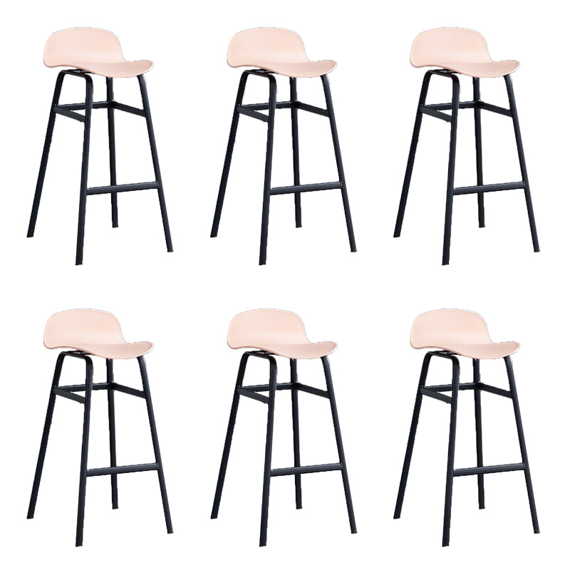 Modern Backrest Armless Counter Stool Iron Bar Stool with Seat and Pedal for Cafe