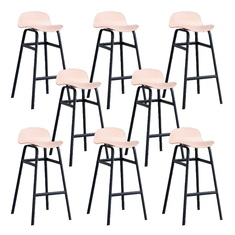 Modern Backrest Armless Counter Stool Iron Bar Stool with Seat and Pedal for Cafe