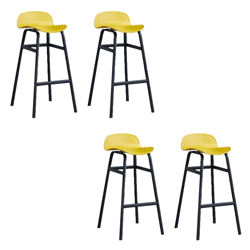 Modern Backrest Armless Counter Stool Iron Bar Stool with Seat and Pedal for Cafe