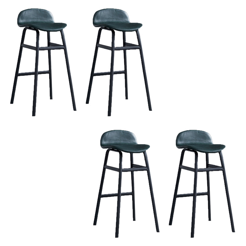 Modern Backrest Armless Counter Stool Iron Bar Stool with Seat and Pedal for Cafe