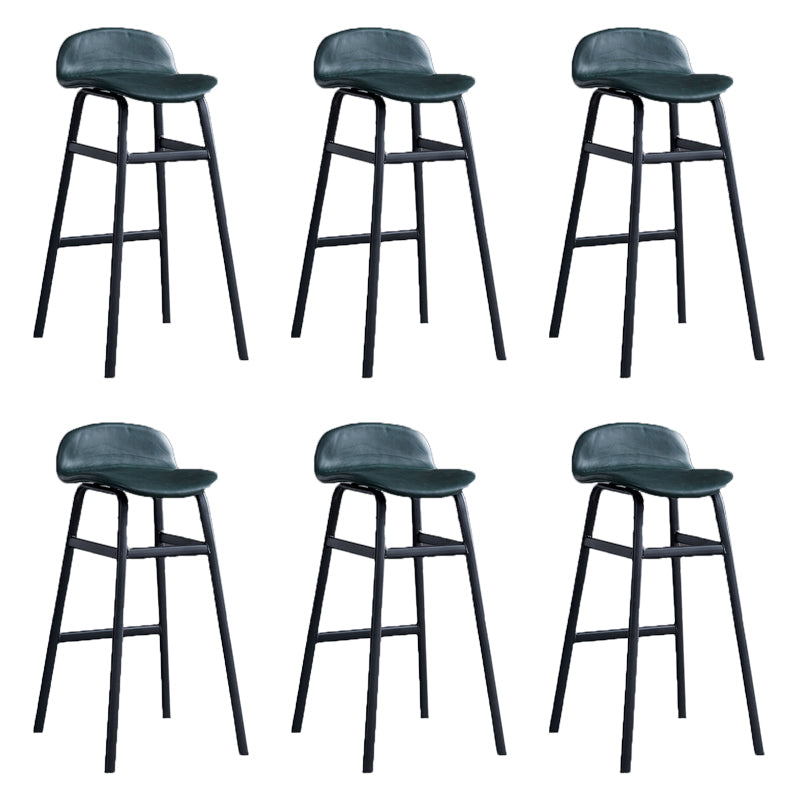 Modern Backrest Armless Counter Stool Iron Bar Stool with Seat and Pedal for Cafe