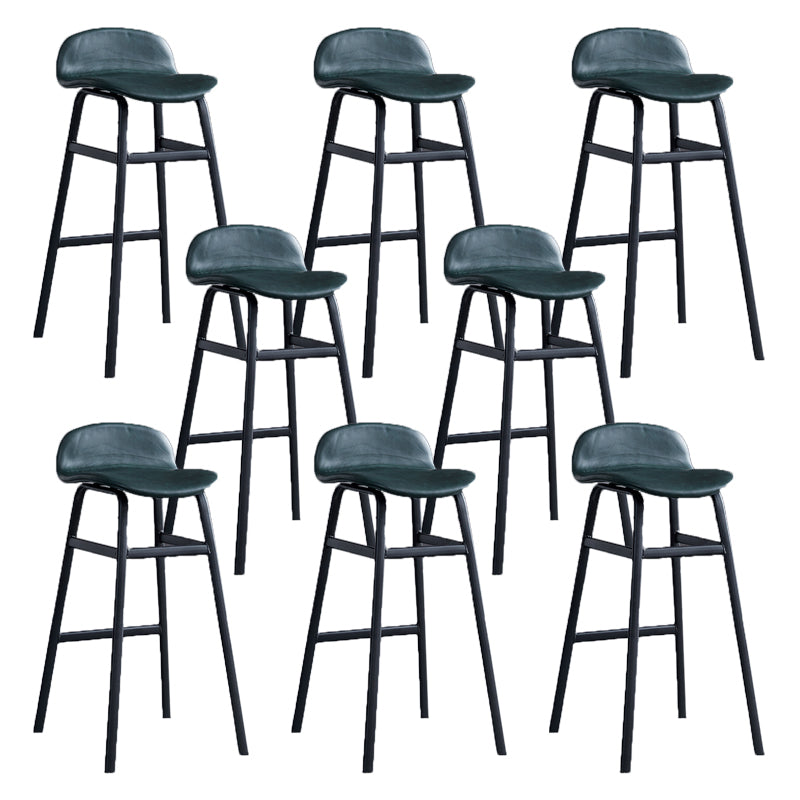 Modern Backrest Armless Counter Stool Iron Bar Stool with Seat and Pedal for Cafe