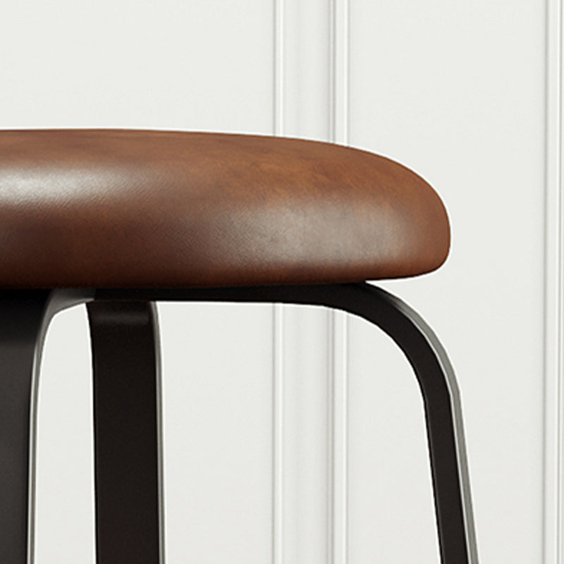 Modern Stackable Armless Counter Stool Iron Bar Stool with Cushion and Pedal for Cafe