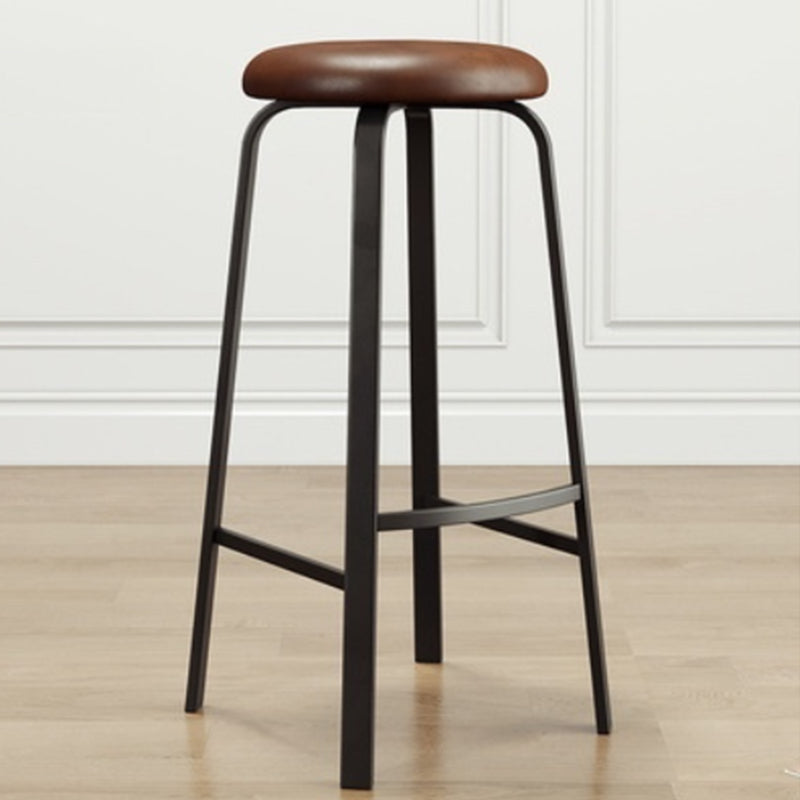 Modern Stackable Armless Counter Stool Iron Bar Stool with Cushion and Pedal for Cafe