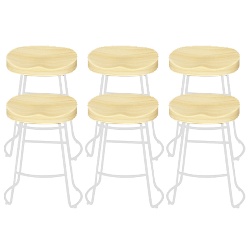 Modern Armless Backless Counter Stool Pine Wood Bar Stool with Pedal for Bar