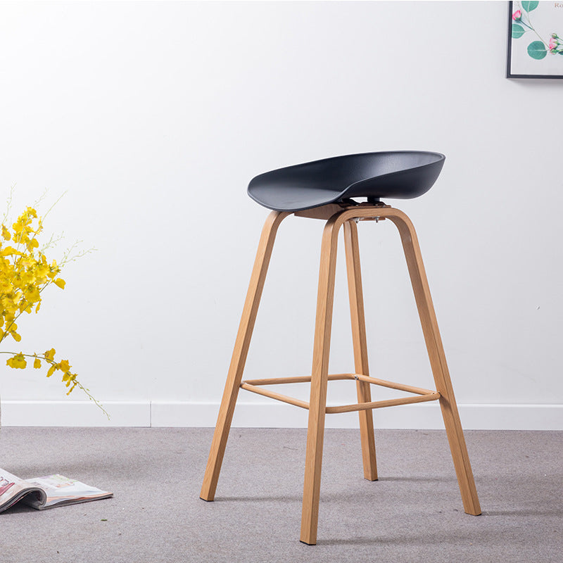 Industrial Armless Backrest Counter Stool Iron Bar Stool with Acrylic Seat for Cafe