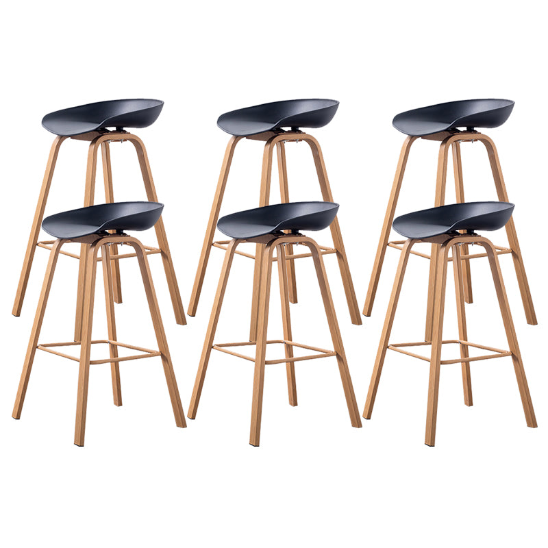 Industrial Armless Backrest Counter Stool Iron Bar Stool with Acrylic Seat for Cafe