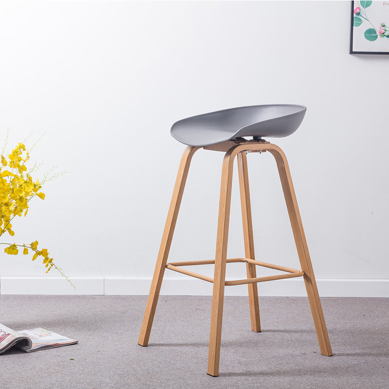 Industrial Armless Backrest Counter Stool Iron Bar Stool with Acrylic Seat for Cafe