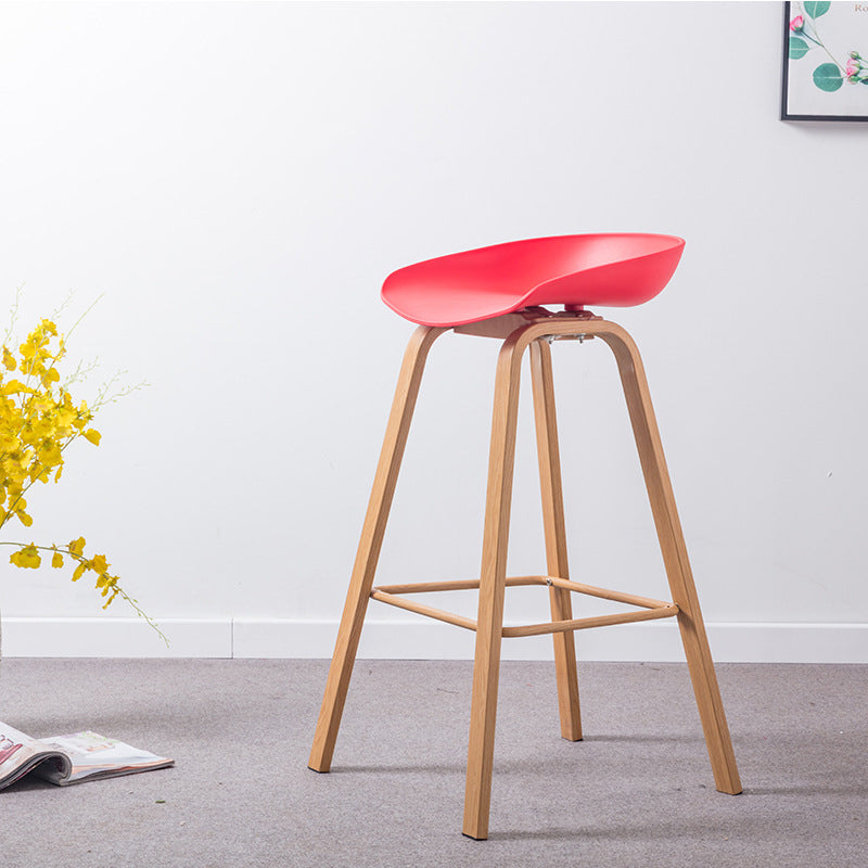 Industrial Armless Backrest Counter Stool Iron Bar Stool with Acrylic Seat for Cafe