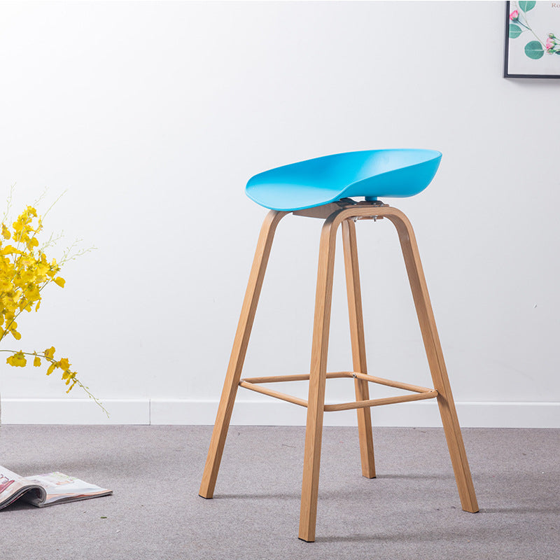 Industrial Armless Backrest Counter Stool Iron Bar Stool with Acrylic Seat for Cafe