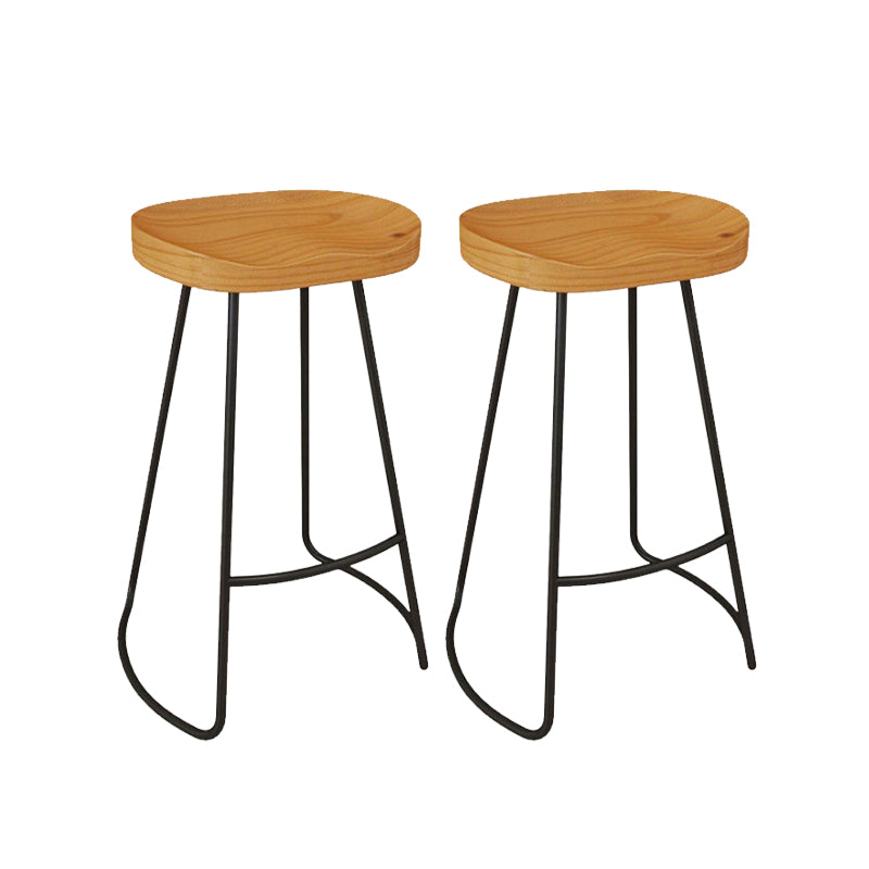 Contemporary Barstool Armless Bar Stool with Black Metal Legs