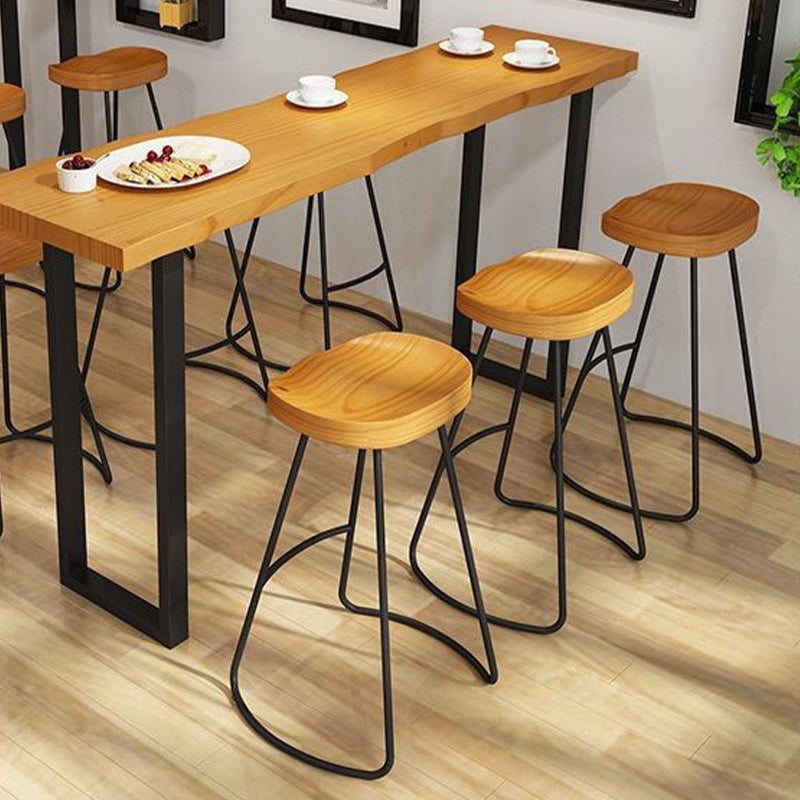 Contemporary Barstool Armless Bar Stool with Black Metal Legs
