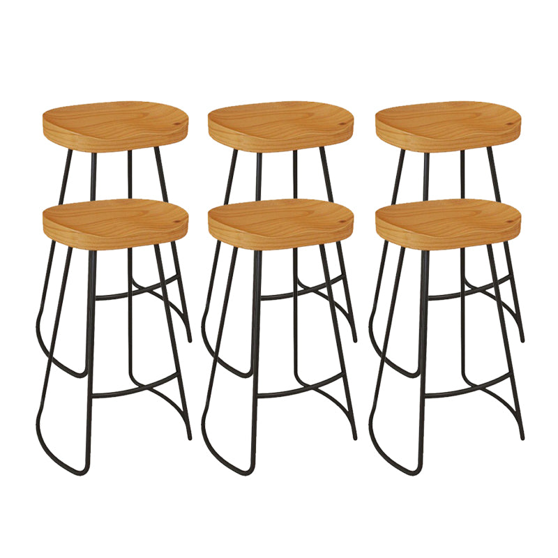 Contemporary Barstool Armless Bar Stool with Black Metal Legs