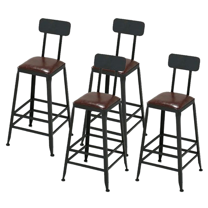 Contemporary Barstool Armless Bar Stool with Black Metal Legs