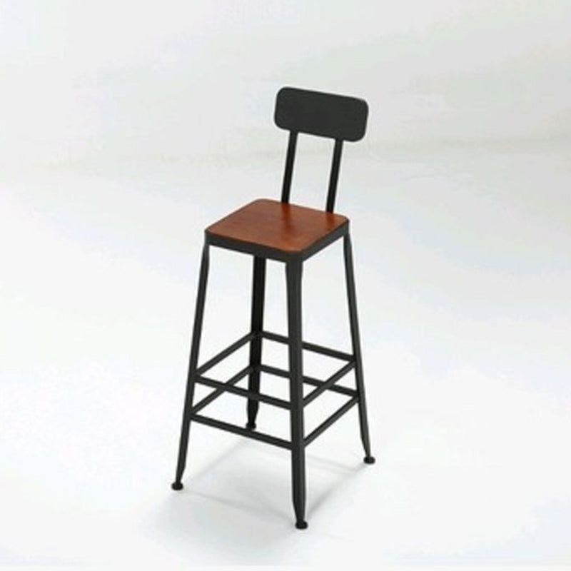 Contemporary Barstool Armless Bar Stool with Black Metal Legs
