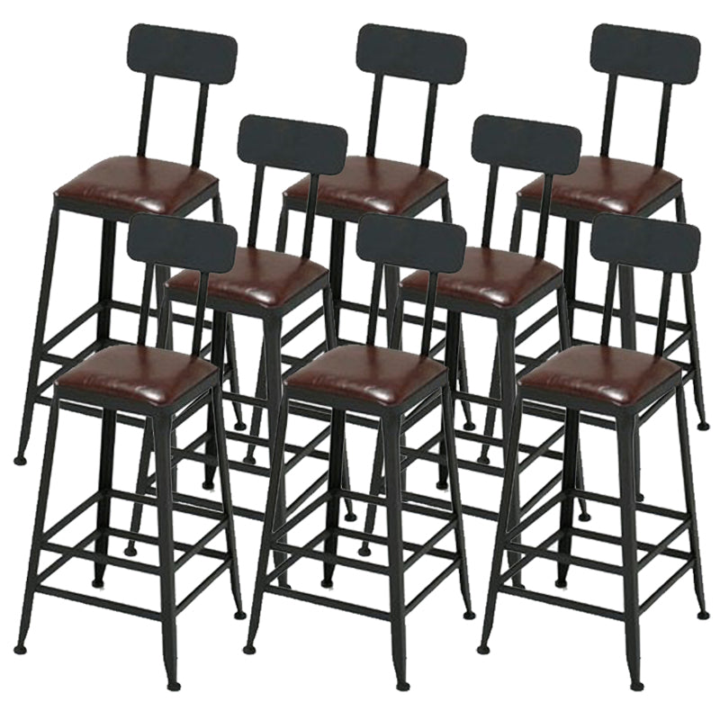 Contemporary Barstool Armless Bar Stool with Black Metal Legs