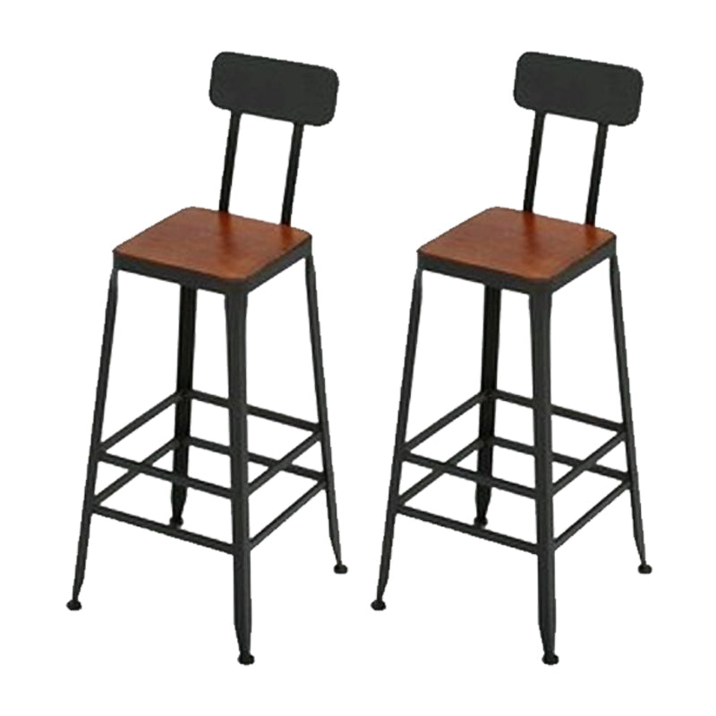 Contemporary Barstool Armless Bar Stool with Black Metal Legs