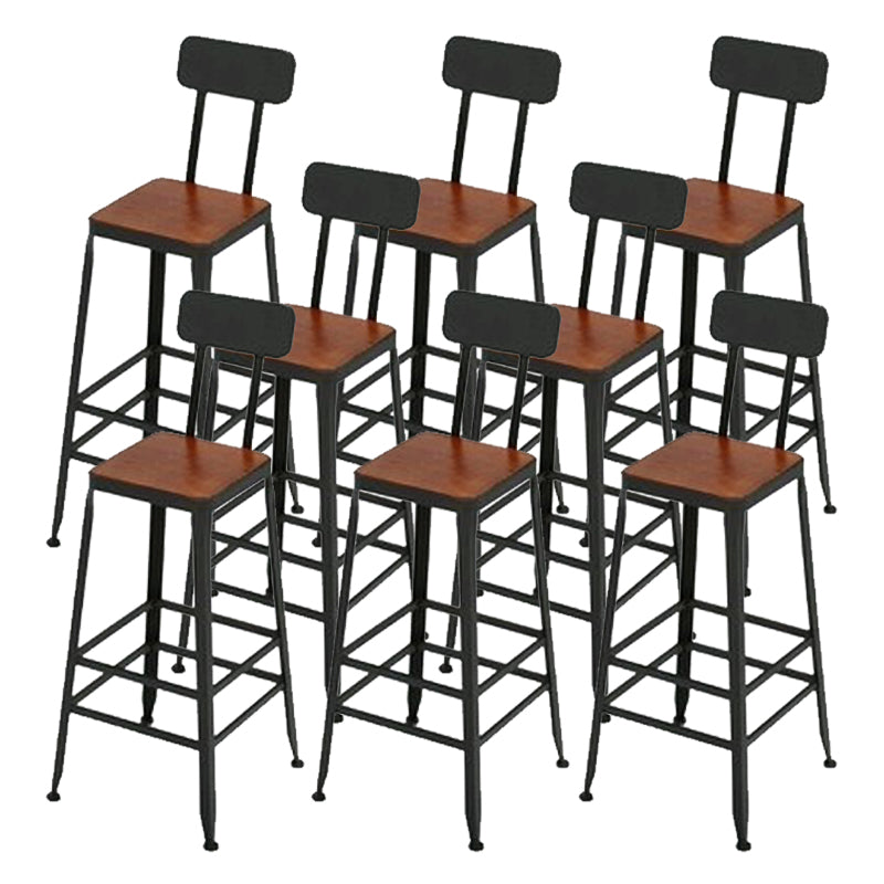 Contemporary Barstool Armless Bar Stool with Black Metal Legs