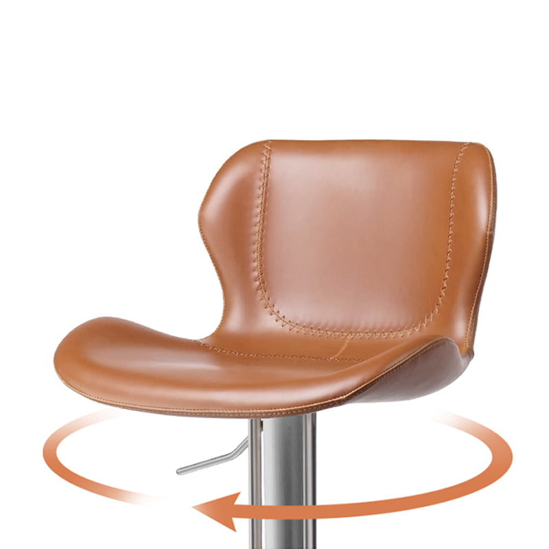 Leather Bar Stool Adjustable Low Back Counter Stool for Bristol