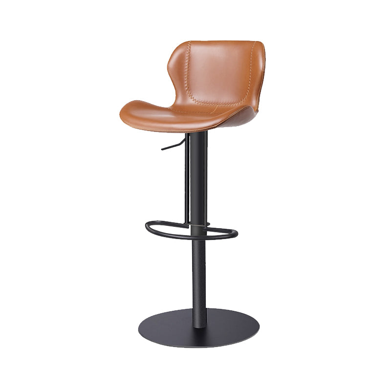 Leather Bar Stool Adjustable Low Back Counter Stool for Bristol