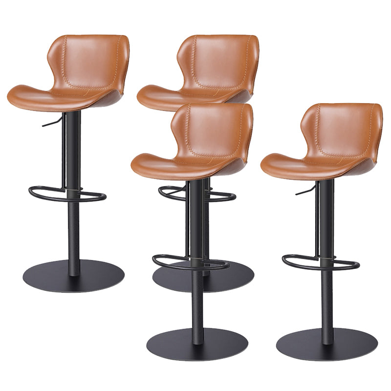 Leather Bar Stool Adjustable Low Back Counter Stool for Bristol