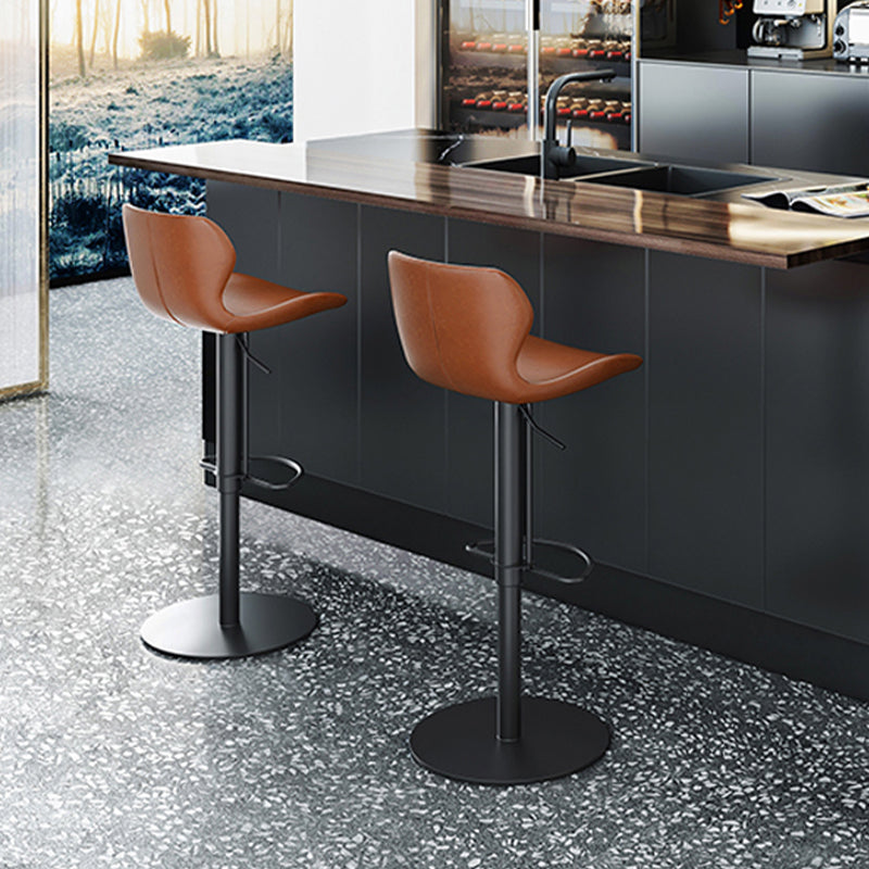 Leather Bar Stool Adjustable Low Back Counter Stool for Bristol