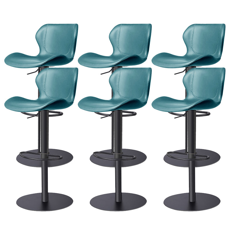 Leather Bar Stool Adjustable Low Back Counter Stool for Bristol