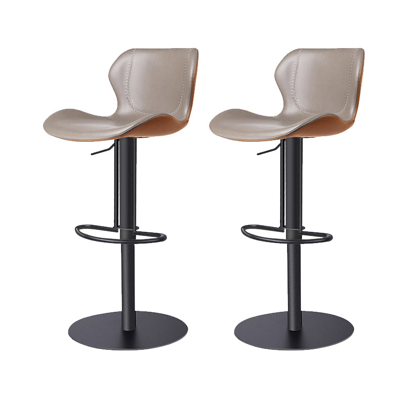 Leather Bar Stool Adjustable Low Back Counter Stool for Bristol