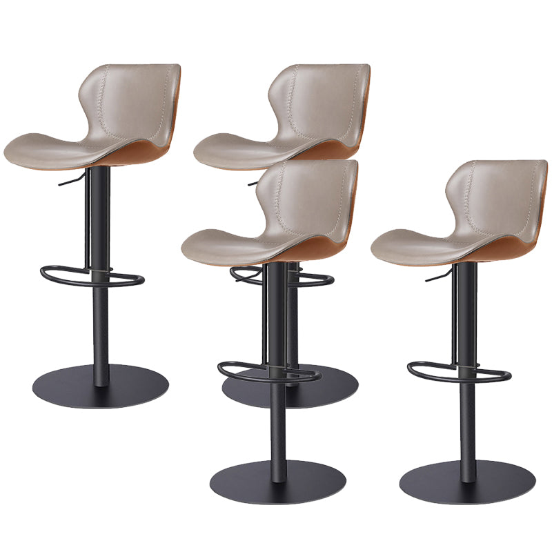 Leather Bar Stool Adjustable Low Back Counter Stool for Bristol