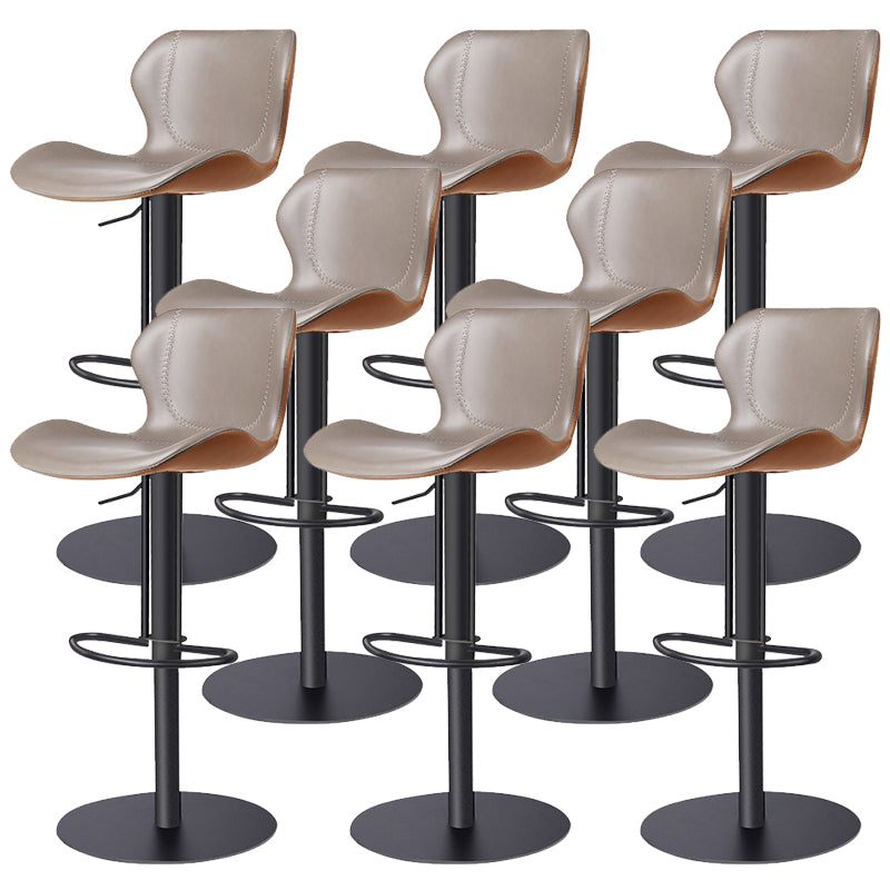 Leather Bar Stool Adjustable Low Back Counter Stool for Bristol