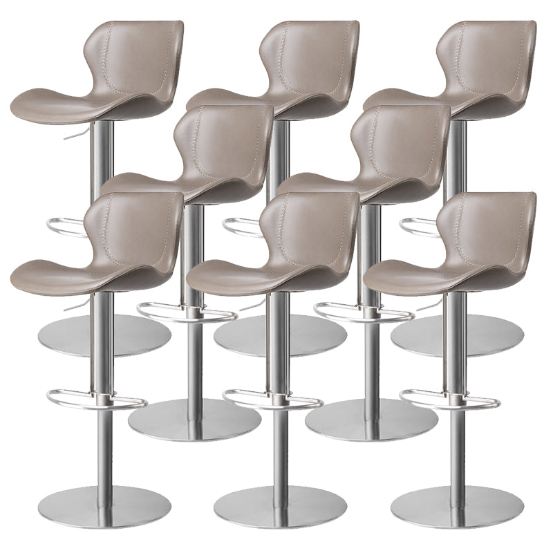 Leather Bar Stool Adjustable Low Back Counter Stool for Bristol