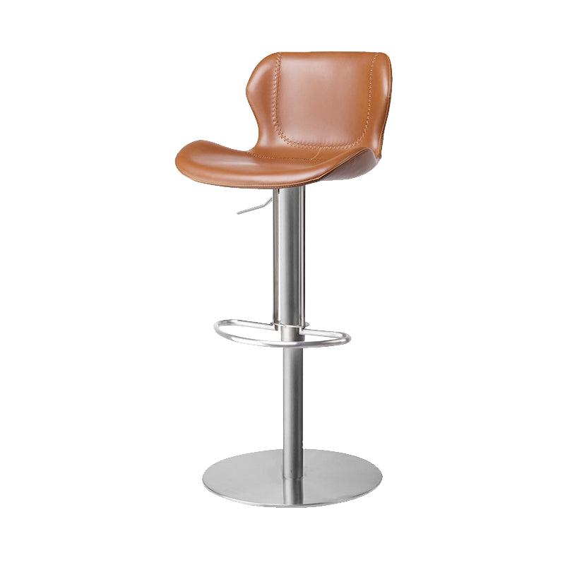 Leather Bar Stool Adjustable Low Back Counter Stool for Bristol