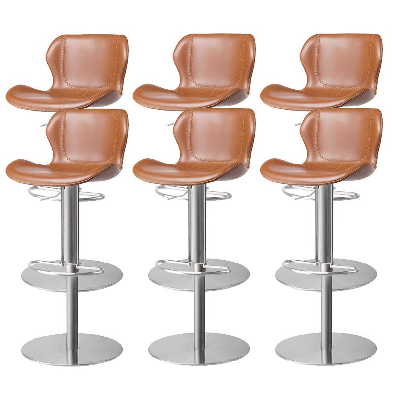 Leather Bar Stool Adjustable Low Back Counter Stool for Bristol