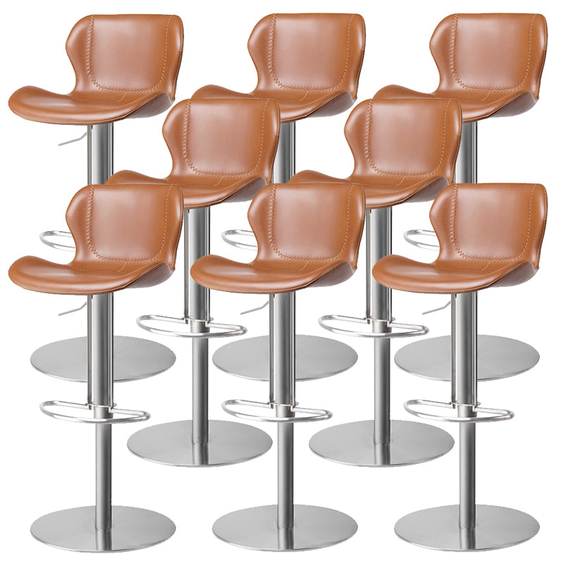 Leather Bar Stool Adjustable Low Back Counter Stool for Bristol
